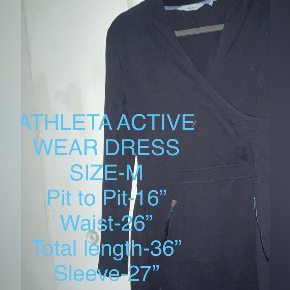 Athleta Women's Black Long Sleeve Active Wear Dress
